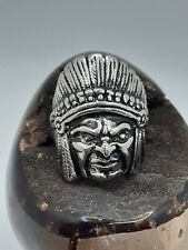 Bague De Biker tete d' indien apache taille 63,5