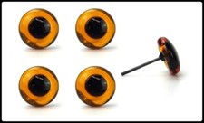 2 paires Yeux en verre 5 mm  ambre pour ours ou autre peluche