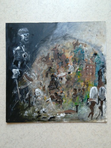 Art africain signé huile - africain,