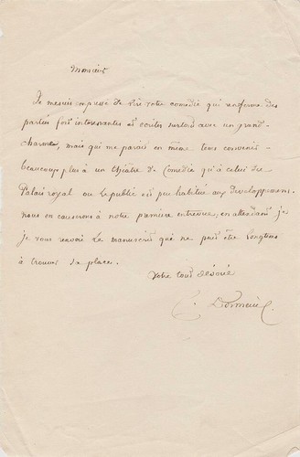 Dormeuil lettre autographe - -,
