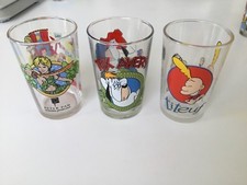 Ancien 3 verres à moutarde serigraphiés titeuf peter pan tex avery