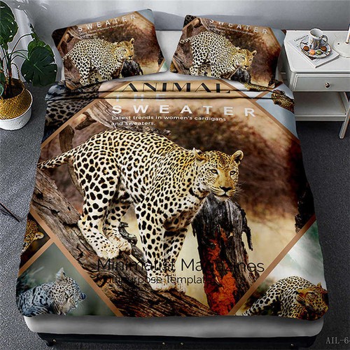 Swift leopard quilt duvet - leopard, 3d
