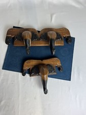 ? 2 Magnifique Porte Manteau Éléphant Style Africain Art Vintage Bois Sculpté