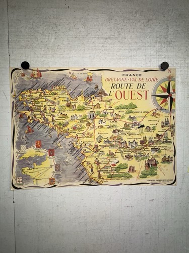 Rare affiche ancienne route - rare, de