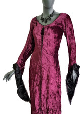 Bäres Zipfel Robe en Velours Maxi Moyen Âge Gothique Sorcière Rouge-Bordeaux