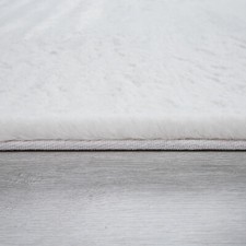 Tapis Beige Salon Poils Longs Shaggy Fausse Fourrure Poils Longs Robuste Moelleu