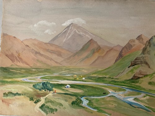 Rare belle peinture - , gouache