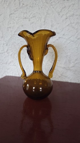 Vase vintage verre - , ambré