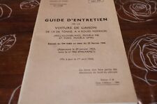 GUIDE D ENTRETIEN VOITURE JEEP WILLYS FORD  MAT 3152 1964