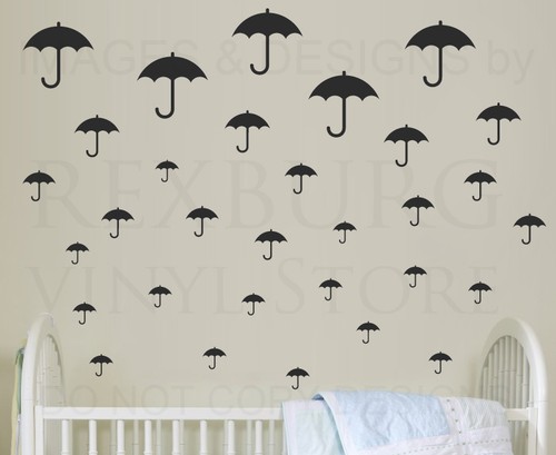 Umbrella mural large kids room - large,