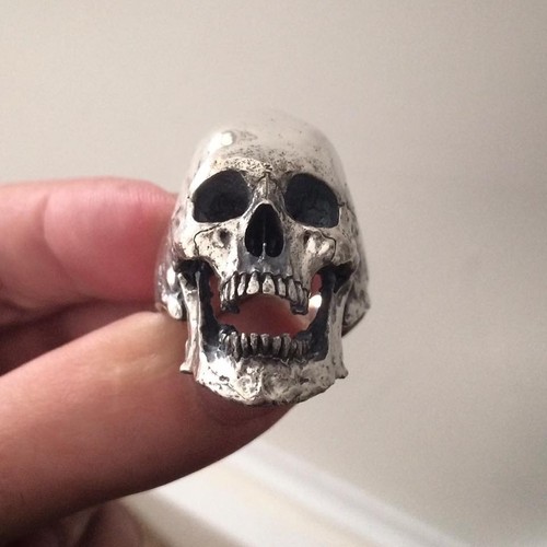 Skull ring silver large - skull,