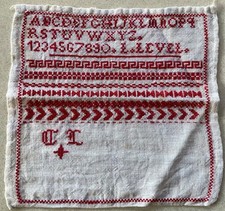 ANCIEN ABÉCÉDAIRE début XXE AU POINT DE CROIX 22 x 21 CM