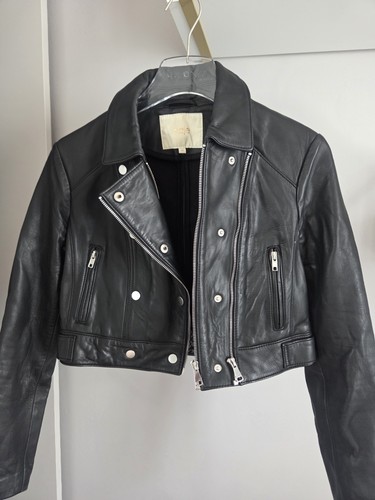 Maje black leather - maje, crop