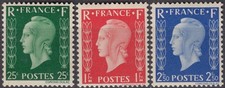 1942 Marianne de Dulac n**/n* M(N)H Y&T 701A 701B 701C cote 555€ cv $640
