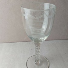 Très grand verre à pied en cristal gravé, Dauerrudern Allemagne