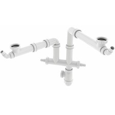 Tubulure de raccordement avec siphon Connectic pour évier 2 bacs VALENTIN