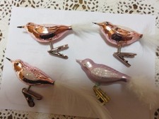 Décoration Noël 4 oiseaux en verre sur pince