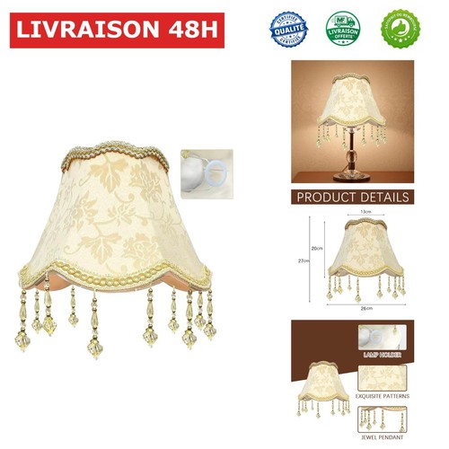 Abat jour vintage tissu - abat-jour,
