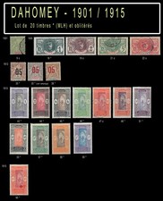 DAHOMEY 1901/1915 - lot de 20