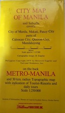 City map of Manila & Metro Manila vintage Ed. 1979 mint cond. plan de Manille