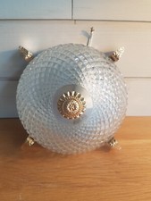 Applique en verre moulé vintage a point de diamant AC PARIS