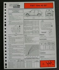 Fiche technique automobile FIAT UNO 45 ES