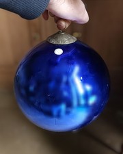 25 Cm Verrerie De Goetzenbruck Meisenthal Boule De Noel Art Deco