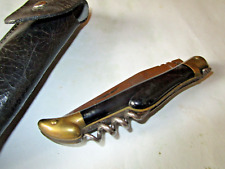 Couteau de poche Laguiole 440 avec tire bouchon / dans son étui en cuir