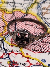 Bague patriotique croix de fer motif argent 800