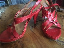 HARLOT Sandales escarpins cuir rouge T36