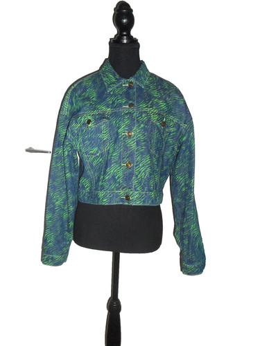 Blouson jeans bleu - jeans, bleu/vert