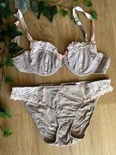 Ensemble Hechter 🎀 Lingerie Gris Rose Dentelle 🎀 Taille 40/90C