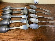 etain  16 cuilleres. Mathieu 19e.  Voyez mes autres obj