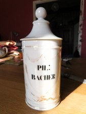 ancien bocal ( 2 ) a pharmacie XIX éme, en porcelaine