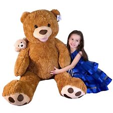 Géant Ours 140CM Marron Avec Petit Peluche Ourson Doux Grande Taille XXXL
