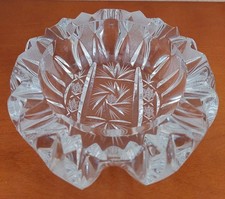 Grand Cendrier vide poche en cristal de Bohême Taillé Main Signé Tbe