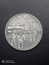 Médaille Suisse du Chemin De Fer Train Cheminot en  Argent Massif .