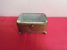 Boîte À Bijoux Napoléon III  Laiton &Verre Biseauté