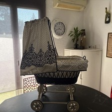 BERCEAU A BALDAQUIN DE POUPÉE VINTAGE-BOHEME ANNÉES 70/80