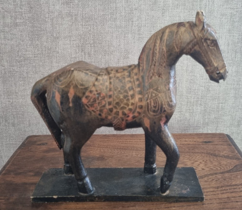 Cheval bois sculpté - cheval, en