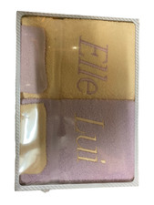 ANCIEN DUO SERVIETTE ET GANT DE TOILETTE ELLE LUI NEUF EMBALLAGE D ORIGINE