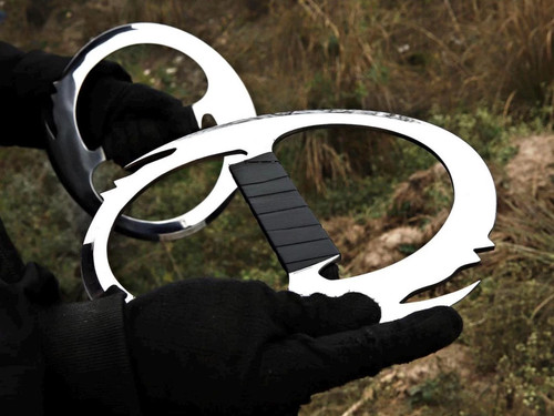 Handmade steel chakram pair - steel,