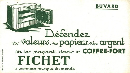 Buvard vintage coffre-fort