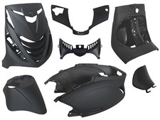 Kit 7 carénages noir mat Piaggio Zip SP II - matte black fairings plastics kit