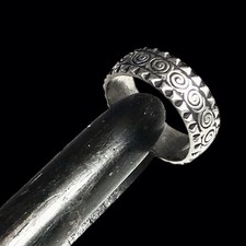 Kelt Ancienne bague argent massif  T47 anneau Orné Motif Celtique Bijou Breton