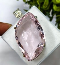 Pierre précieuse solitaire allemande en argent taillé fantaisie quartz rose...