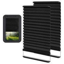 Lot de 2 stores pliants pour porte camping-car 12x21 pouces rail aluminium noir