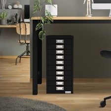 Classeur de bureau 10 tiroirs en acier noire armoire rangement outils dossier A4