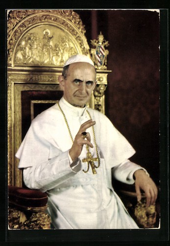 Carte postale pape paul en - postale, vi
