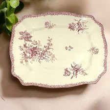 Très Grand Plat – Sarreguemines U&C – Fontanges Rouge – 1900 - 46 x 32 cm